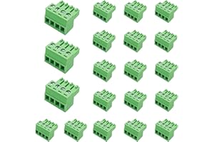 DQLIOWUO 20 PCS 3.81mm 4 Pin Phoenix Type Quick Connector PCB Screw Terminal Block Plug Connector for 28-16AWG Cable