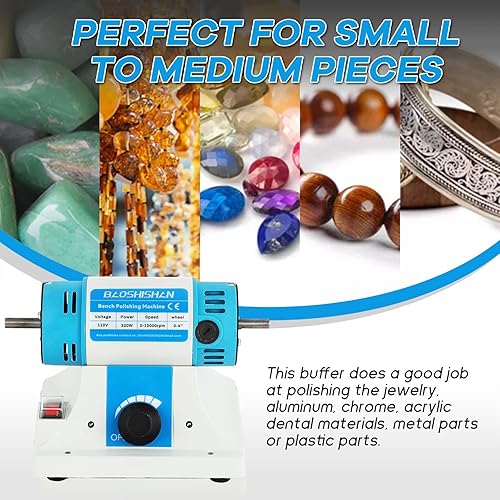 BAOSHISHAN Bench Buffer Jewelry Polisher, Variable Speed Benchtop Polishing  Buffing Machine, With Cotton Pol