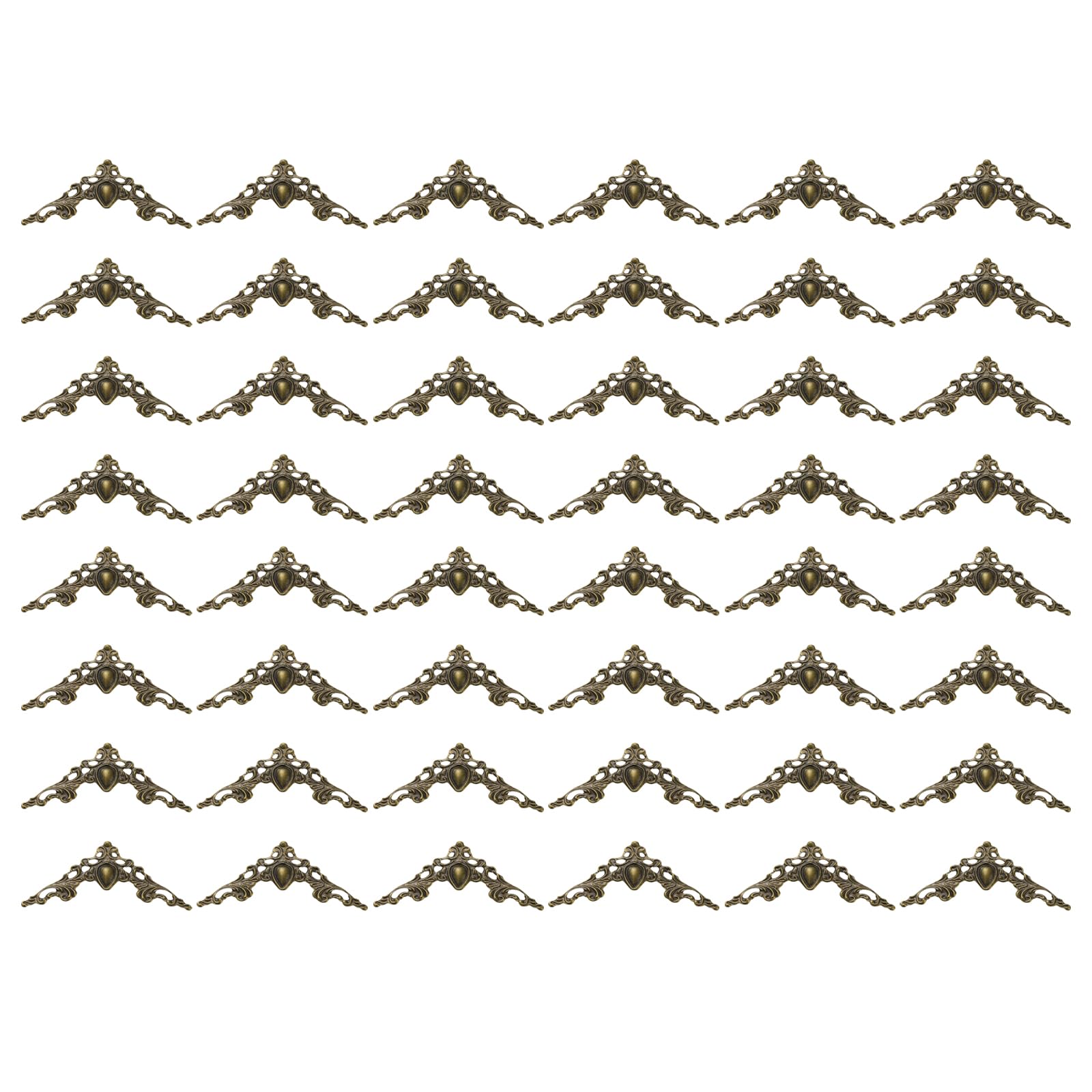 PATIKIL 42mm Metal Book Corners, 48pcs Photo Corners Book Corners Protector Retro Metal Decorative for Crafting Scrapbook Photo Album Book Binding, Bronze
