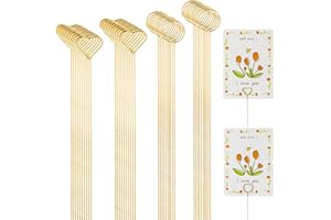 Vesslam 40Pcs Floral Card Holder Picks, Photo Holders for Centerpieces, Metal Floral Place Gift Card Holder for Tables, 12 Inch Suitable for DIY Holder Cake Topper, Sticks for Flower Bouquet