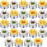 Duraaamo 24 Pcs Daffodil Scented Tealight Candles Bulk Yellow White Flowers Shaped Candle Tiered Tray Decor for Spring Party Scented Votive Tealight Candles for Women Home Yoga Bath Meditation
