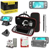 Switch Lite Case 16-in-1 Accessories Bundle for Nintendo Switch Lite (2019) | Carrying Case,TPU Case Cover with Screen Protector,Charging Dock,Playstand, Game Card Case, USB Cable, Stylus,Thumb Grip Caps
