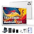 2025 Latest Tablet Android 13 Tablets 10 Inch, Tablets 128GB ROM+16GB RAM (8+8 Virtual), 2 In 1 Tablet with keyboard, Powerful Octa-Core+13MP Camera, 1TB TF Expandable, FHD IPS Display WiFi Tableta PC