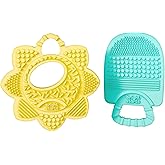 Bright Starts Sunny Soothers 2pk Multi-Textured Bpa Free Baby Teethers in Cute Sun & Popsicle Shapes, Ages 3 Months+