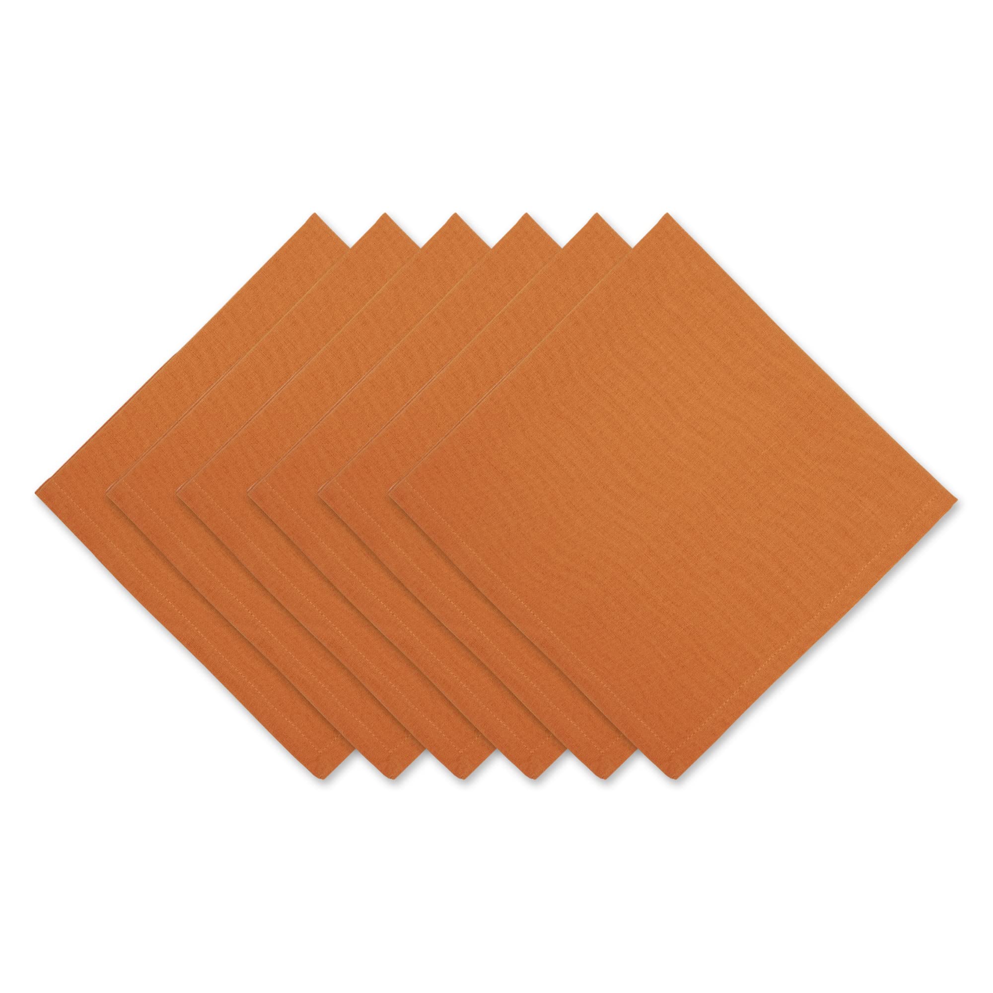 DII Solid Napkin Set Collection, 20x20, Pumpkin Spice, 6 Piece
