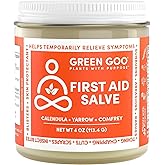 Green Goo First Aid Salve, All-Natural Cream for Healing Cuts, Scrapes, Blisters, Chafing, Sunburns & More, 4 Oz