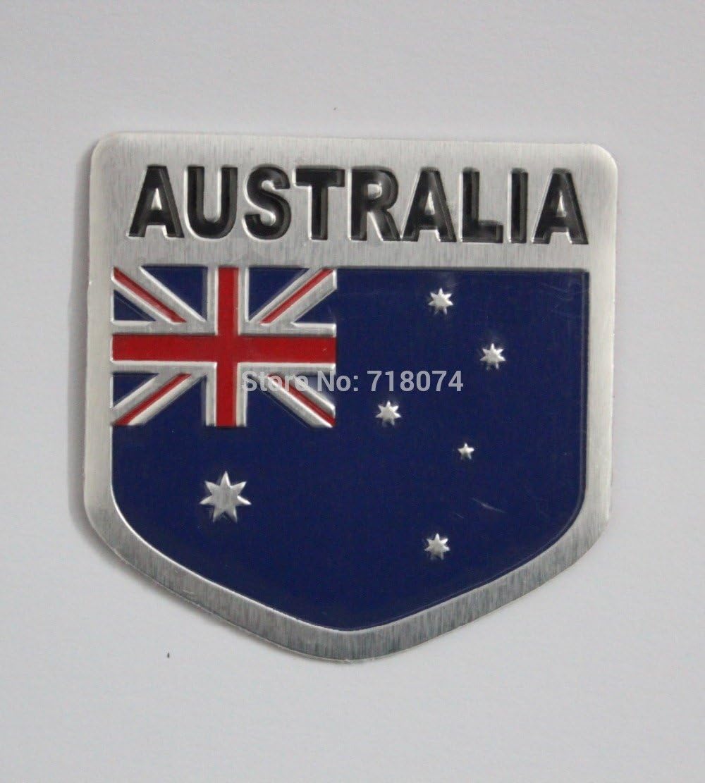 Amazon オーストラリアの車のリアサイドエンブレムステッカークロームバッジアメリカフランスイギリスイギリス国旗全国マップ ステッカー デカール 車 バイク