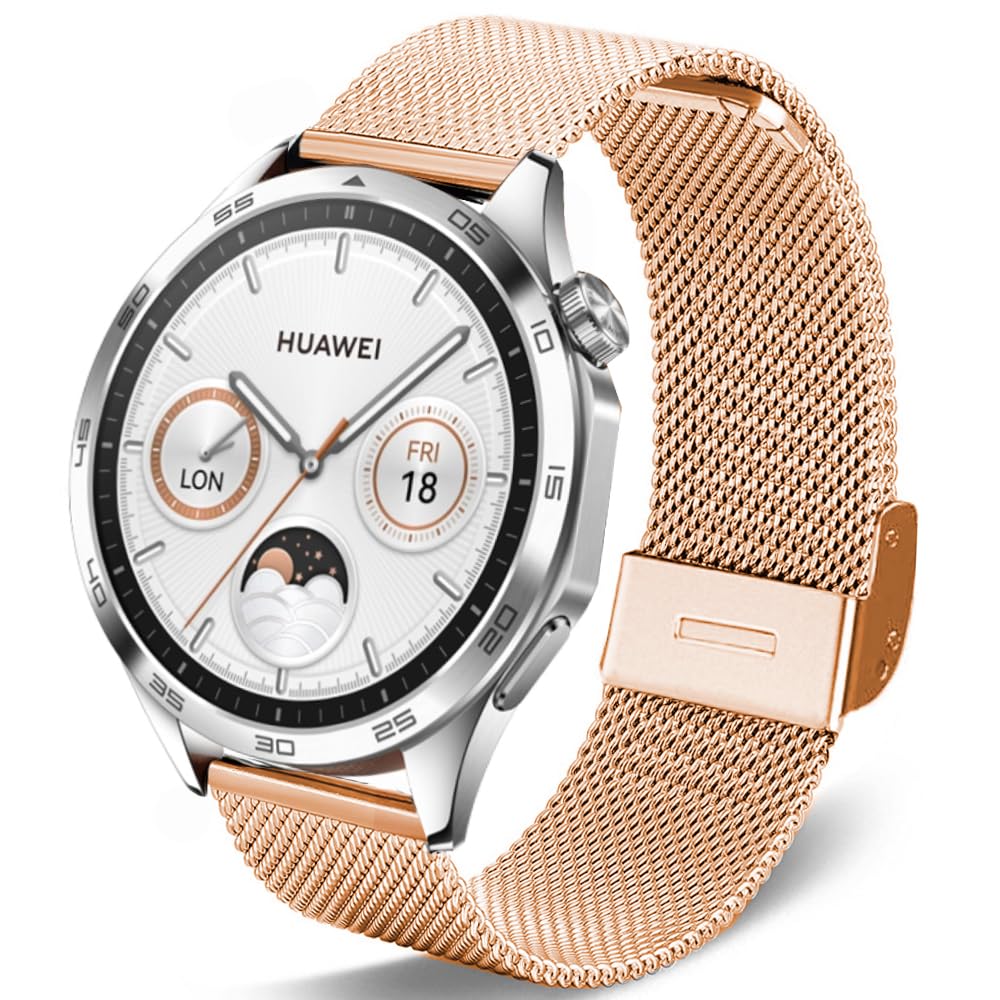 DEALELE Strap Compatible with Samsung Gear S3 / Galaxy Watch 3 45mm, 22mm Stainless Steel Metal Mesh Replacement Bands for Huawei Watch 3/3 Pro / GT3 46mm