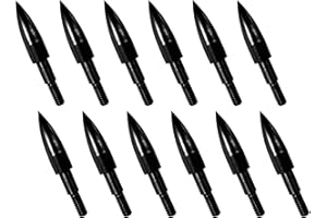 MOLFUJ 12pcs Archery Arrow Tips 100/125/150/200 Grain Field Tips 5/16 Inch Screw in Bullet Points , Archery Target Crossbow Practice Tip for Arrow Recurve Bow Compound Bow, Hunting Bow Arrow Target Practice