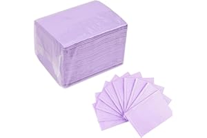 AREMOD 50pcs Disposable Nails Art Table Mat 3 Ply Nail Prep Paper Table Towels 13" x 18" Waterproof Tattoo Cover Tattooing Bibs Pads for Tattoo Supplies Acrylic Nail Supplies(purple)