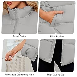 Century Star Grey Gray Puffer Vest for Women's