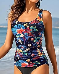 Aqua Eve Tankini Tops for Women Swimwear Top Only