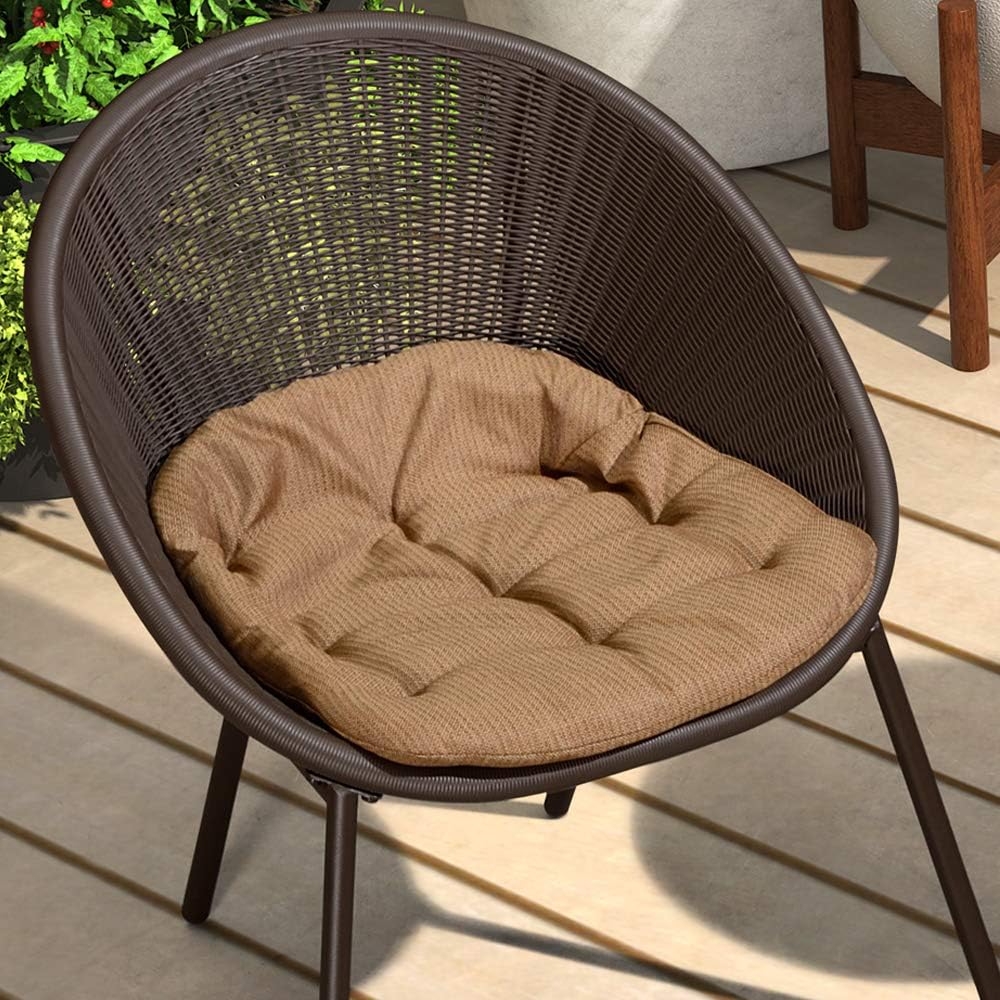 PURPLE LEAF 3 Pieces Patio Bistro Set with Weather Resistant Steel Frame and Circular Table Conversation Set, Cushions Included, Coffee: Garden & Outdoor