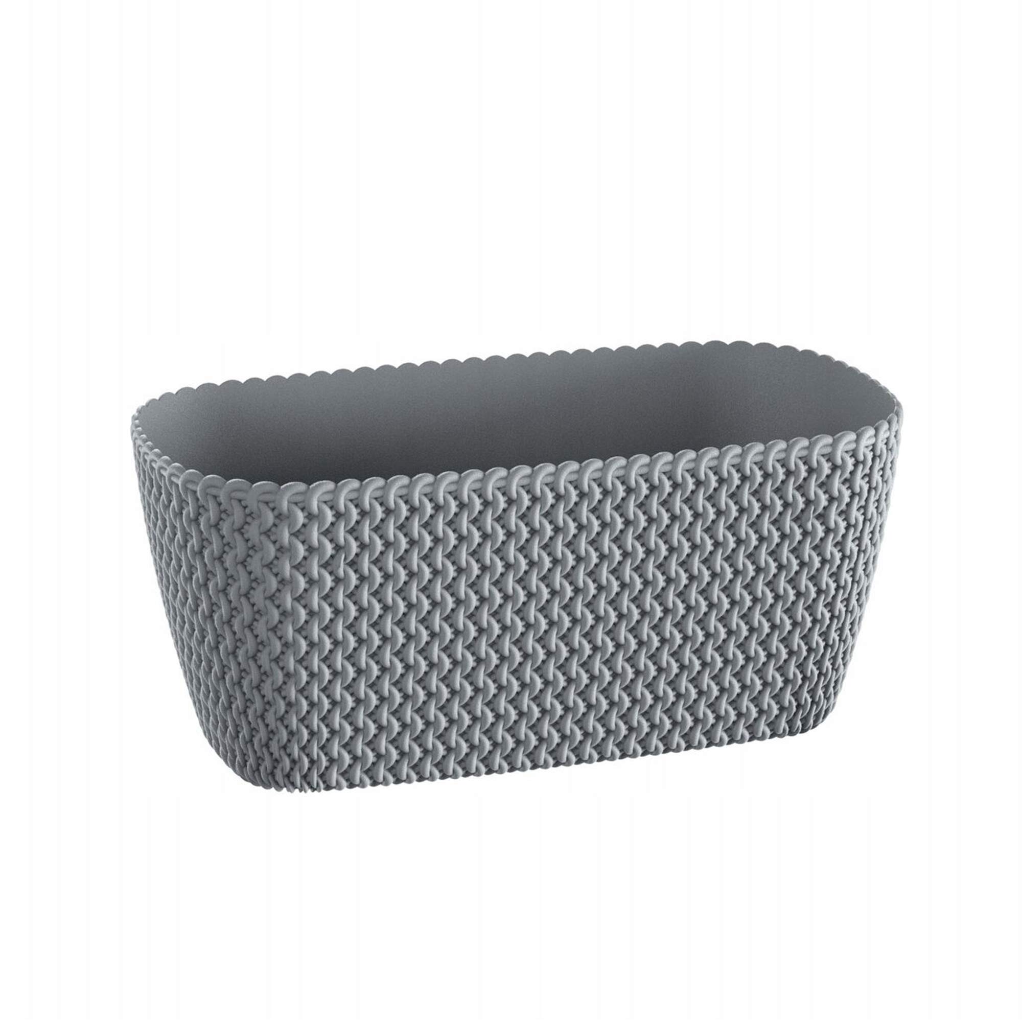 Prosperplast ZA1323 Splofy 7.4L Rectangular Plastic Planter in Grey, 39.7L x 18W x 14.5H cm