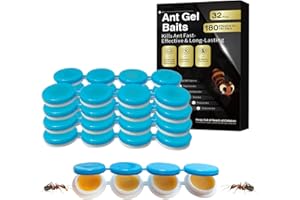 FLODTEEK 32 Pack Ant Killer Gel Bait, Long Lasting Indoor & Outdoor Ants Bait for Effective Ant Control, Safe & Easy to Use Pest Control for All Common Household Ants, Mess-Free Gel Stations