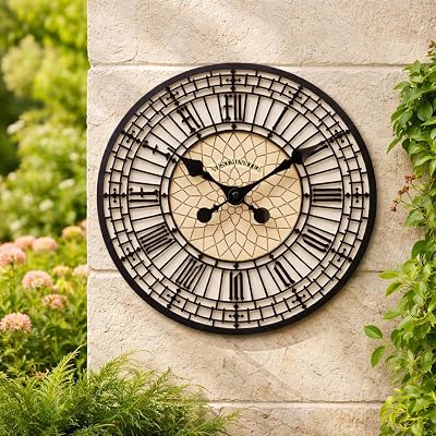HomeZone Outdoor Wall Clock 30cm Big Ben Roman Numeral Waterproof Quartz