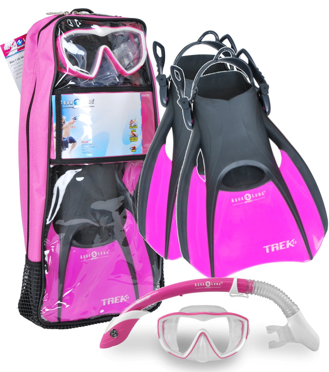 Diving & Snorkeling Island Dry Snorkel and Trek Fin Aqualung Snorkel