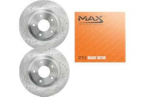 Max Advanced Brakes – Rear Brake Rotors for Daily Performance – Cross-Drilled – Fits 2009-2016 Toyota Venza