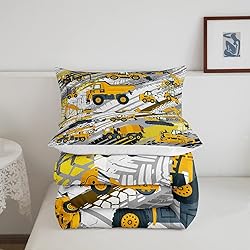 Boys Construction Comforter Set Truck Bedroom Decor