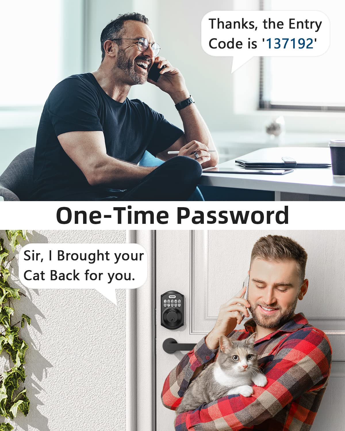 TEEHO TE002 Fingerprint Door Lock - Keyless Entry Door Lock - Electronic Keypad Deadbolt - Smart Locks for Front Door - Auto Lock - Easy Installation - Matte Black