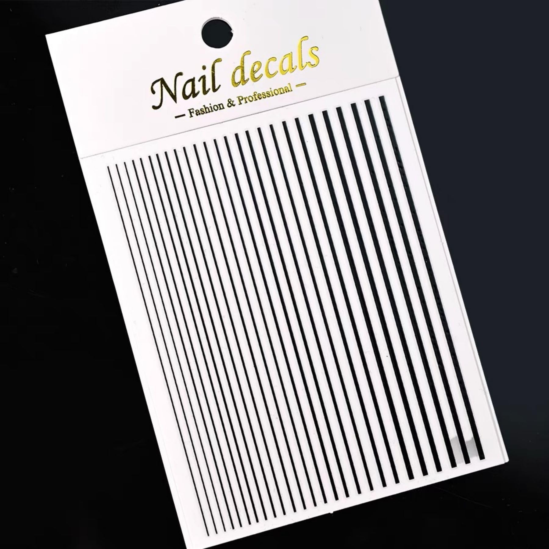 French Line Nail Art Sticker Decals Black Silver White Gold Straight Stripe Nail Art Stickers for Nail Art Decoration Suitable for Men Women Couples - Image 6