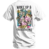 Combat Iron Men's Graphic T-Shirt - Woke Up and Chose Violence | Soft cotton-poly blend, athletic tapered fit - tagless neck, no-sag collar, pre-shrunk for work, gym &amp; everyday wear.