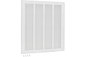 EZ-FLO 16 x 20 Inch (Duct Opening) Return Air Vent Cover for Wall or Ceiling, Solid Steel Return Air Filter Grille, HVAC Vent Cover, White, 61631