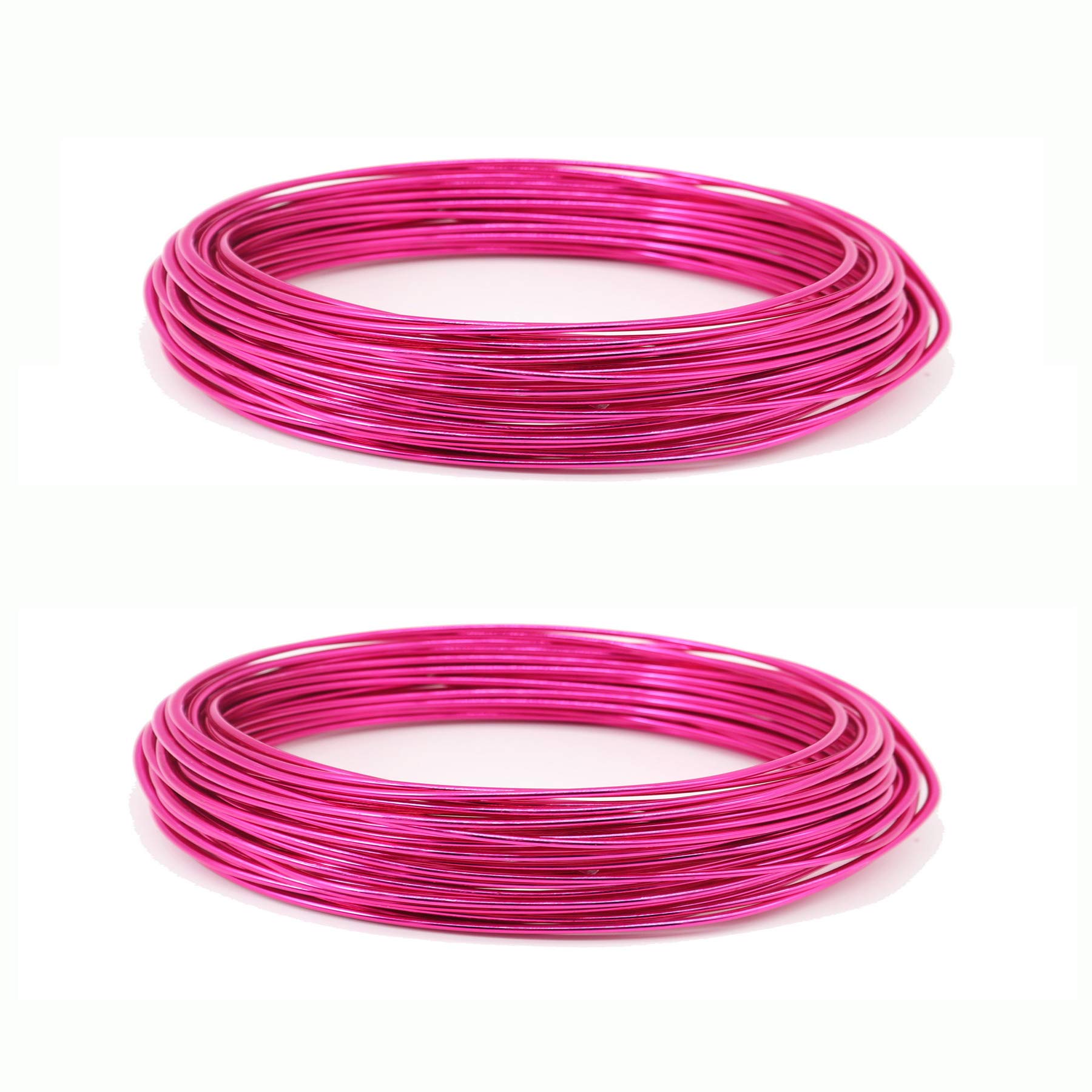 KuTi Kai Aluminium Wire 2 Rolls 5m Length Bendy Craft Silver Wire for Jewelry Making,DIY Sculpture,Modelling Making and Crafts (Rose-Red, 0.8mm)