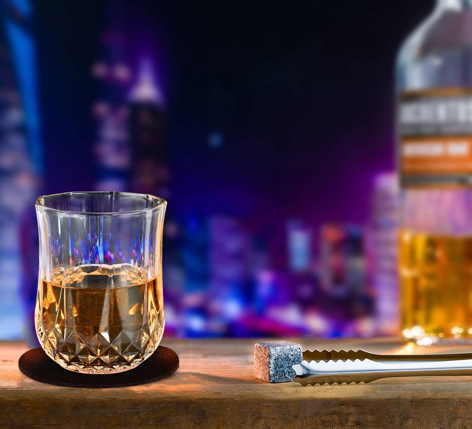 Whiskey Stones, GOLDGE Whiskey Glass Gift Sets for Men Whisky Rocks Chilling Stones, Whisky Glasses Set Gift for Dad Husband - Image 5