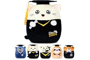 refavor Graduation Stuffed Animal 2024-8 Inch Cat Stuffed Animals with Black Cap Cute Commemorative Graduation Plush Pillow Gifts Congrats Grad Party Plush Toy Favors Congrats Grad Cat Plush Gift
