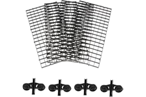 Senzeal 4PCS Aquarium Grid Divider Tray Egg Crate Aquarium Fish Tank Bottom Divider Isolation Board with Sucker Clips (Black)