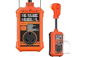 AMEHO RV Surge Protector 30 Amp, 16000J with Smart Auto Shutoff – IP67 Waterproof – LED Large Screen Real-Time Circuit Analyz