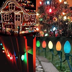 SUNSGNE 25Ft Christmas Lights Outdoor, C9