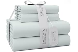 SUPREME ELEGANCE 600 Thread Count Twin Bed Sheets Soft Gray, Cotton Rich Sateen Weave Easy Care Bed Sheet, College Dorm Room Essentials, Ultra Soft & Silky Durable Deep Pocket Sheets (Twin Soft Gray)