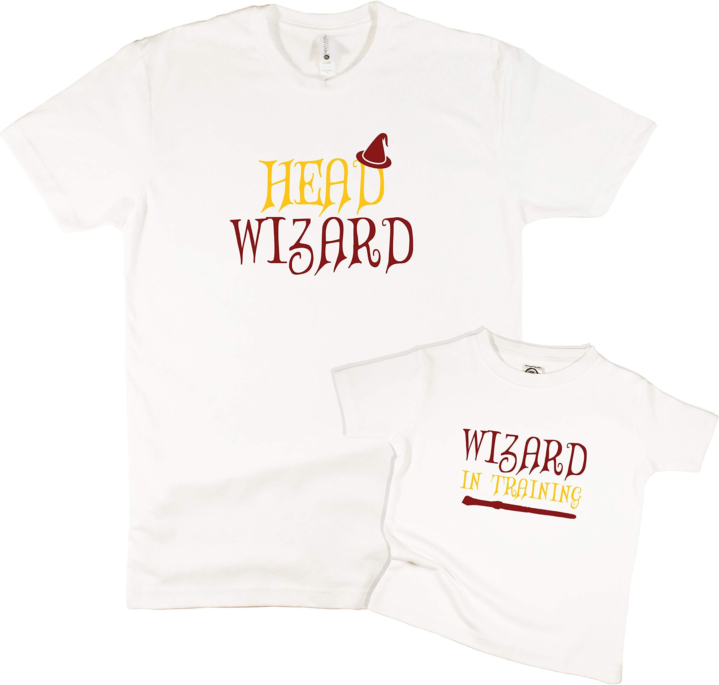 The Spunky Stork Head Wizard in Training Matching Daddy & Me Adult Baby Toddler T Shirt (Each Sold Separately)