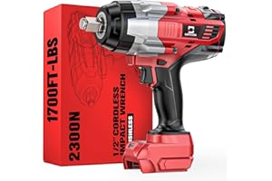Cerycose Cordless Impact Wrench for Milwaukee 18V Battery 1700FT-LBS (2300N.m), High Torque Impact Gun 1/2, 4 Mode Impact Dri