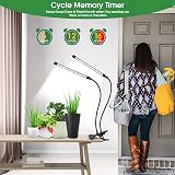 wolezek Grow Lights Full Spectrum 2-Head LED Plant Lamp with Clip 6/12/16H Timer view 4