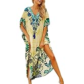 Eddoyee Loose Beach Kaftan Dresses for Women Caftan Swimsuit Cover Up