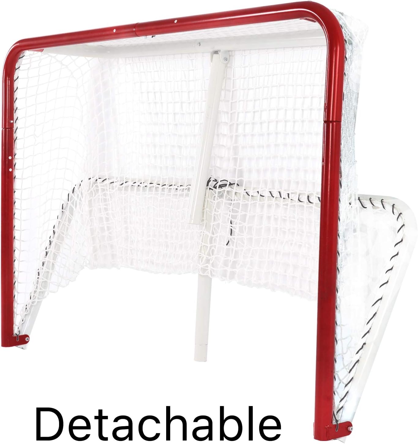 Kapler Foldable Hockey Goal，6' x 4' Steel Hockey Net Professional Street Hockey Shooting Targets with Red Frame and White Netting (Square) : Sports & Outdoors