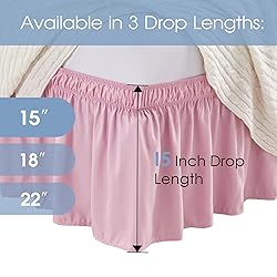 FreshCulture King Bed Skirt, Dust Ruffle for King