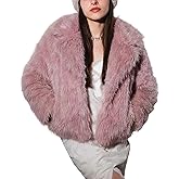 Yimoon Women's Faux Fur Coat Fluffy Faux Fur Jacket Winter Furry Open Front Lapel Shaggy Parka Coats Outerwear