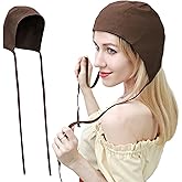 FURPHI Women's Medieval Coif Cap Victorian Bonnet Colonial Peasant Amish Hat Cosplay Accessories