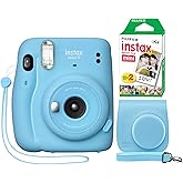 Fujifilm Instax Mini 11 Instant Camera Sky Blue + Minimate Custom Case + Fuji Instax Film 20 Sheets Twin Pack