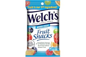 Welch's Fruit Snacks, Mixed Fruit, Gluten Free, 5 oz Bags (Pack of 12)