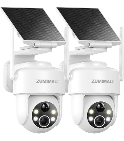 Amazon.com: ZUMIMALL 2K Solar PTZ Security Camera Outdoor Wireless