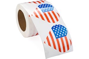 FUNDRAISING FOR A CAUSE 250 American Flag Heart Stickers -Patriotic Decals for Events, Celebrations, and Decorations -