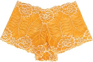 Xq. Women's Lace Underwear, Panties Middle Waist, Sexy Cheeky Lace Panties for Women, Green & Blue & Red & Black & Yellow