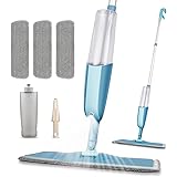 MEXERRIS Microfiber Spray Mop for Floor Cleaning Wet Dry, 360 Degree Spin Microfiber Dust Kitchen Mop with 410ML Refillable B