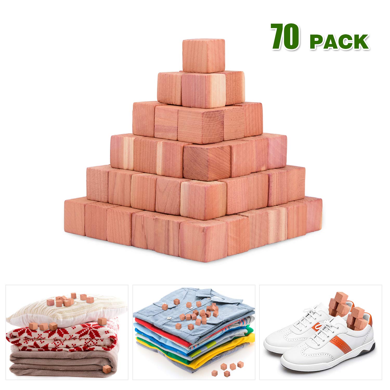 Storage Accessories Closets & Drawers 100 Natural Cedar Blocks for