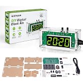 MiOYOOW 4-Digit DIY Digital Clock Kit, Soldering Practice Kit for Students | Alarm Clock Kit , Adjustable Brightness &amp; Temperature Display, Electronics Soldering Project for School Learning, Daily Use